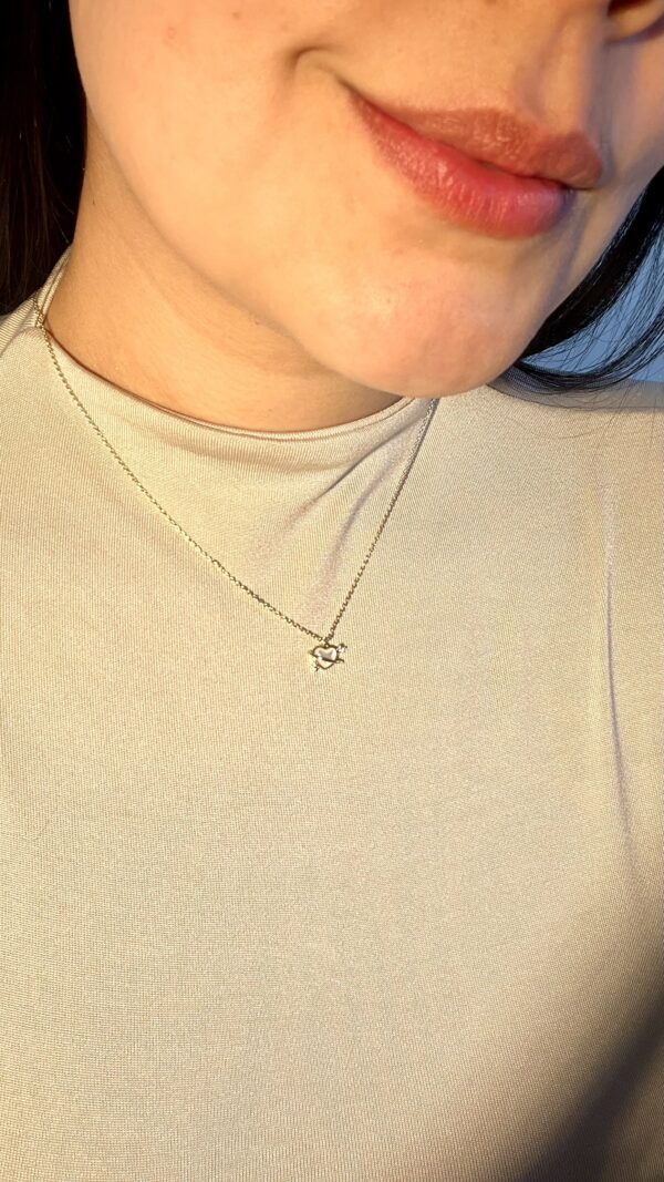Collar En Rodio Corazón mini