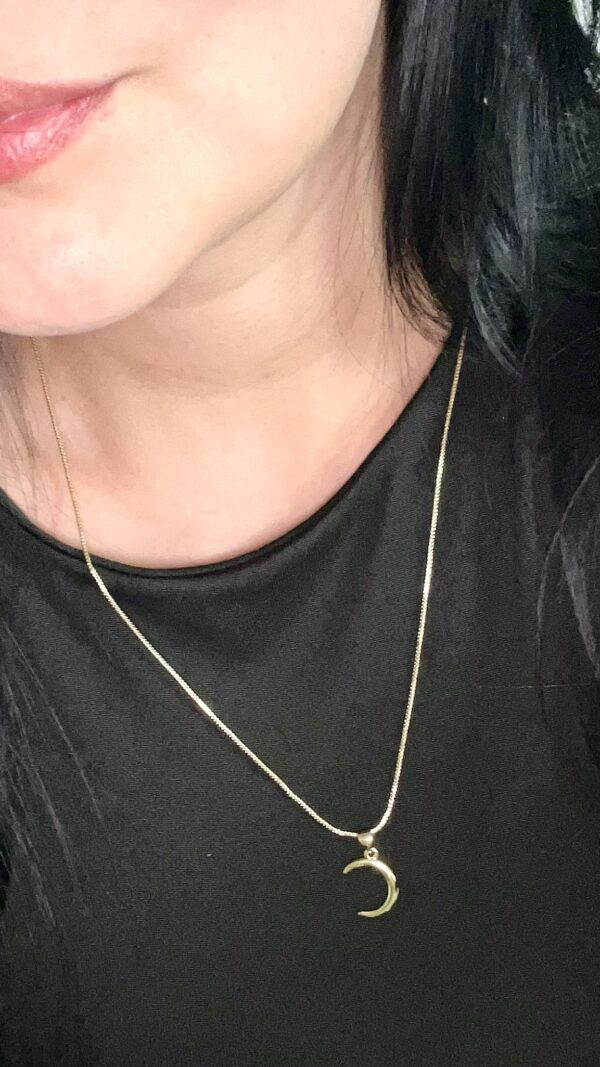 Collar En Rodio Medialuna